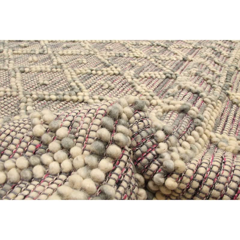 ECARPETGALLERY Braid weave Sienna Teal Wool Rug - 5'2 x 7'11