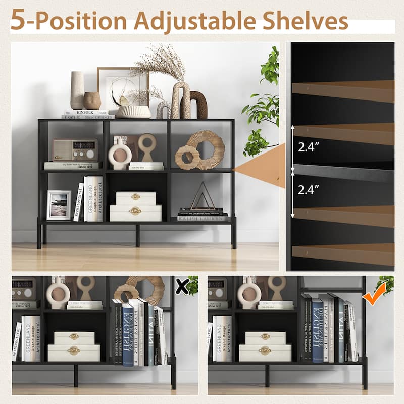 6 Cube Storage Shelf Organizer Bookcase Cubby Cabinet Black/White
