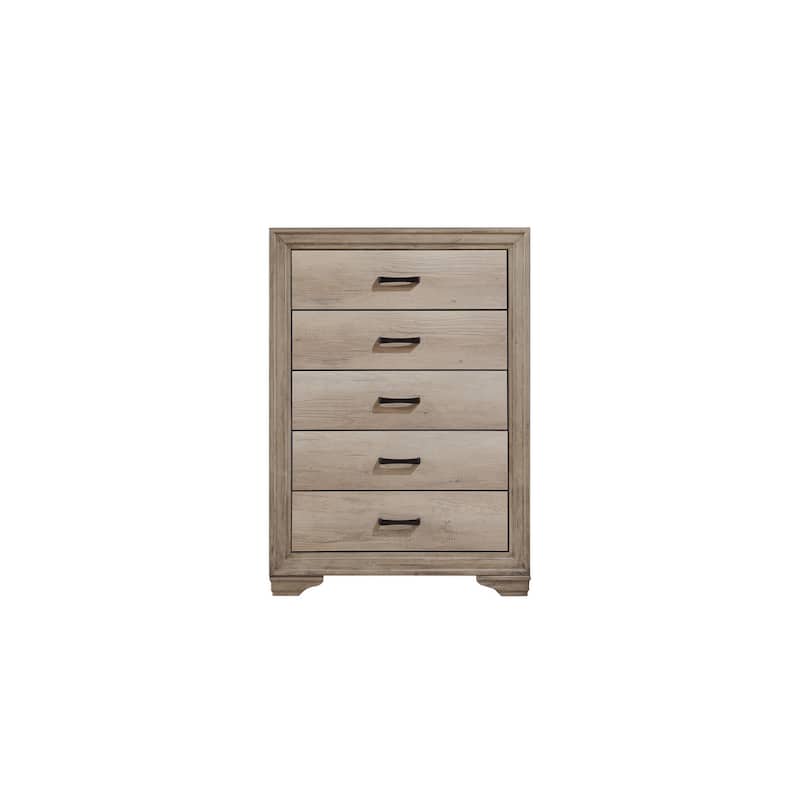 Ben 5 Piece Rustic Melamine Laminate Modern Panel Bedroom Set