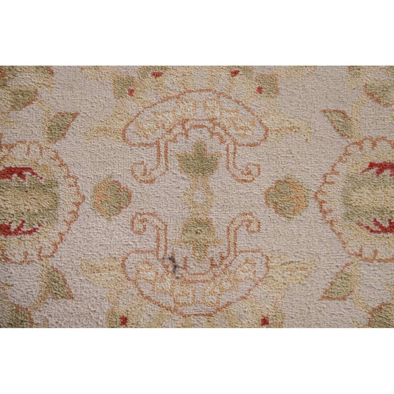 Hand Knotted Oriental 100% Wool Carpet Traditional Floral Greys & Charcoal Chobi-Peshawar Runner Rug - 20' 5'' X 2' 7''