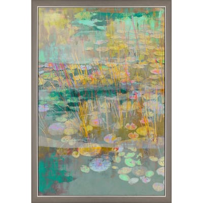 Reeds and Lilies I Framed Art Giclee - No Glass - Blue