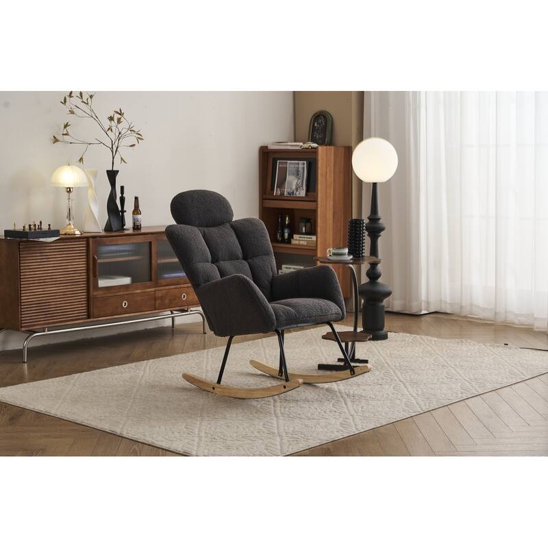 Teddy Fabric Upholstered Accent Armchair Chair Rocking Chair