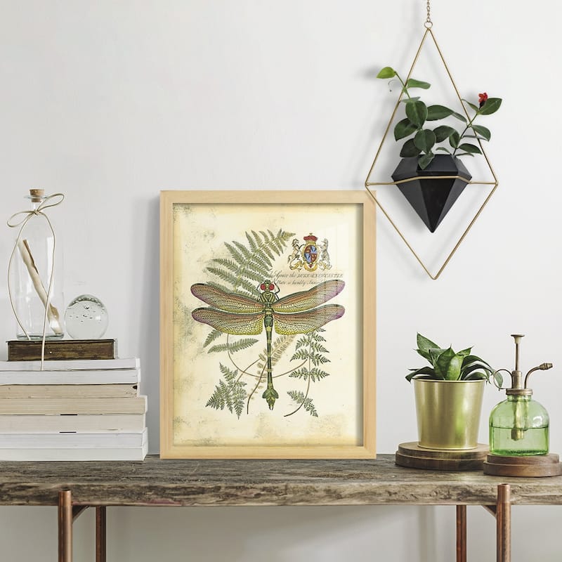 Regal Dragonfly III (PP) -Framed Print w/glass-Cherry Red