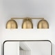 preview thumbnail 1 of 5, Hunter Erling 3-Light Bathroom Vanity Wall Light - Modern, Contemporary, Transitional 3-Light Gold - Luxe Gold