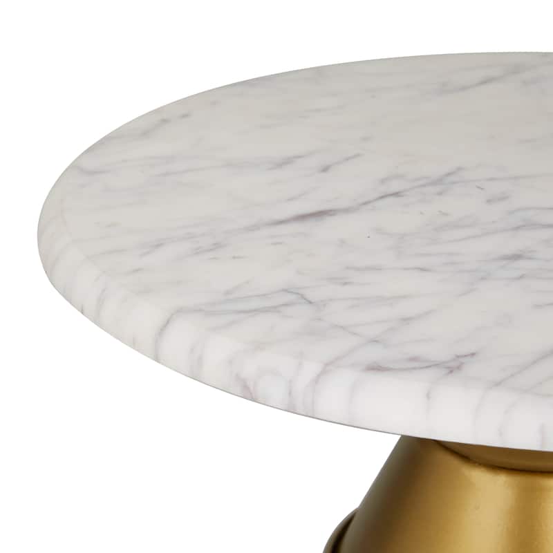 CosmoLiving by Cosmopolitan White or Gray Ceramic Cake Stand with Gold Base