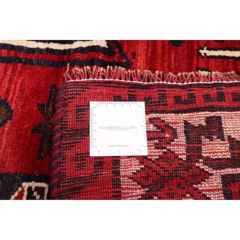 ECARPETGALLERY Hand-knotted Melis Vintage Red Wool Rug - 5'5 x 6'10