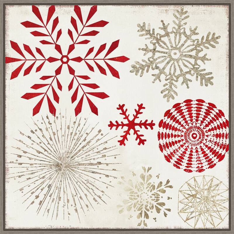 Christmas Snowflakes I by PI Studio Framed Canvas Wall Art
