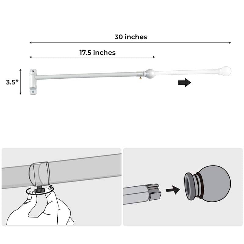 InStyleDesign 5/8" Swing rod 17"-26" Long