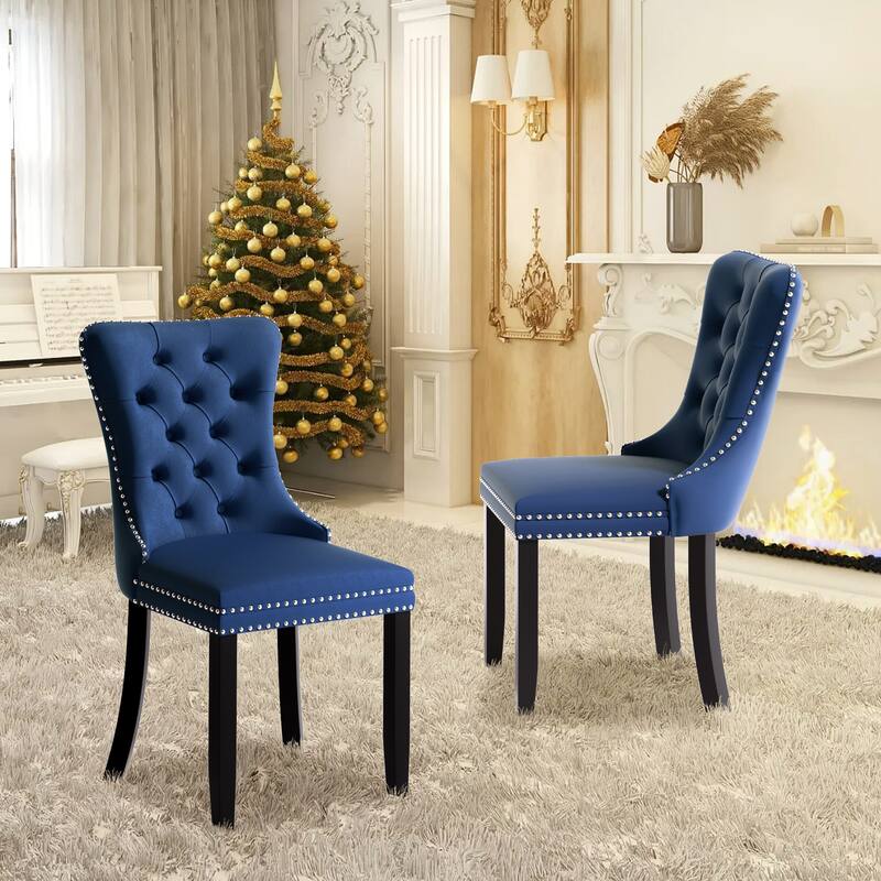 Modern Tufted Velvet Side Dining Chairs (Set of 4)