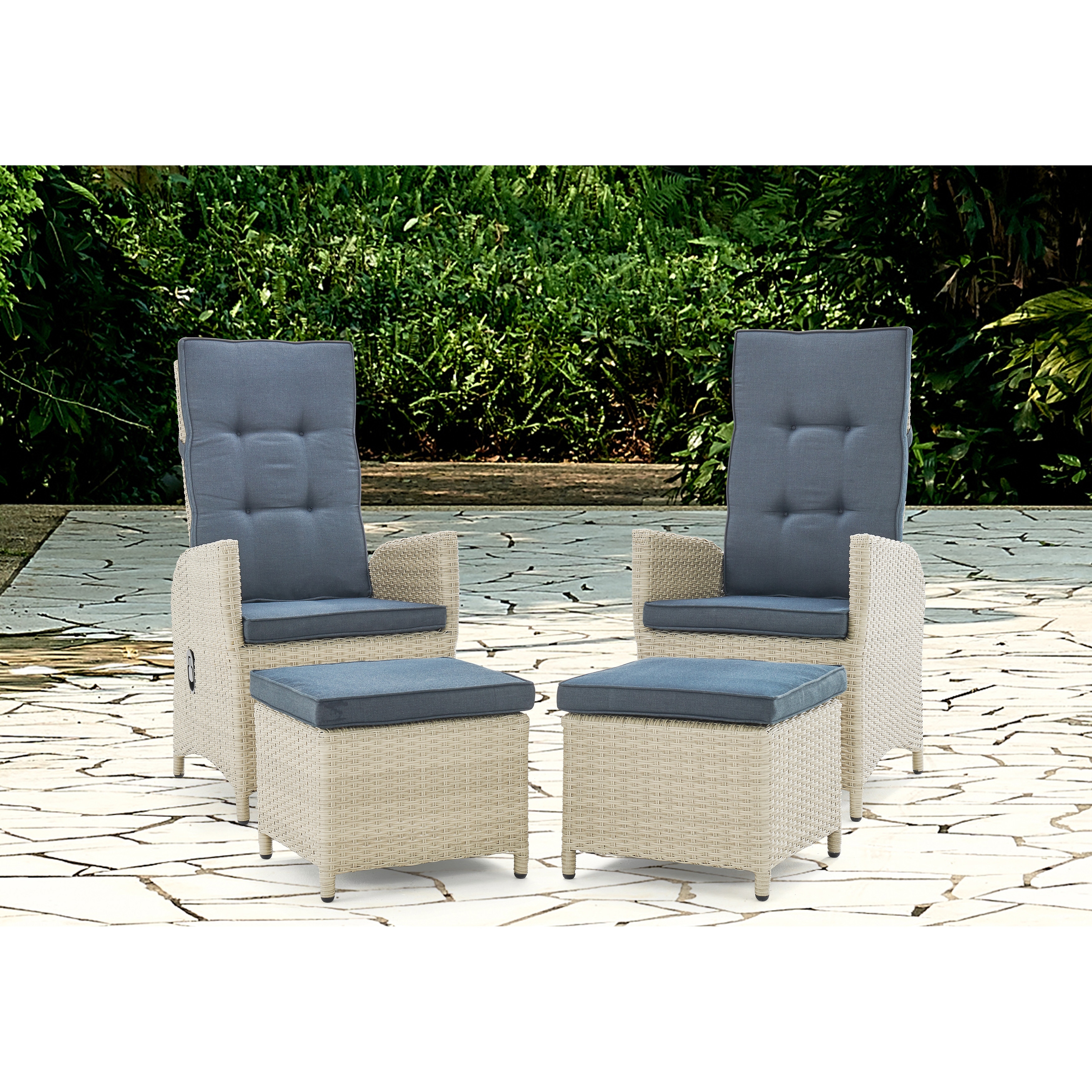 Lamitan Outdoor Wicker Recliners With Ottomans Set Of 2 By Havenside Home On Sale Overstock 29422356