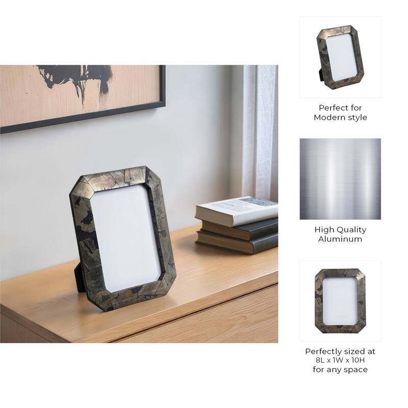 Decorative Antiqued Metal Photo Frame - Brown