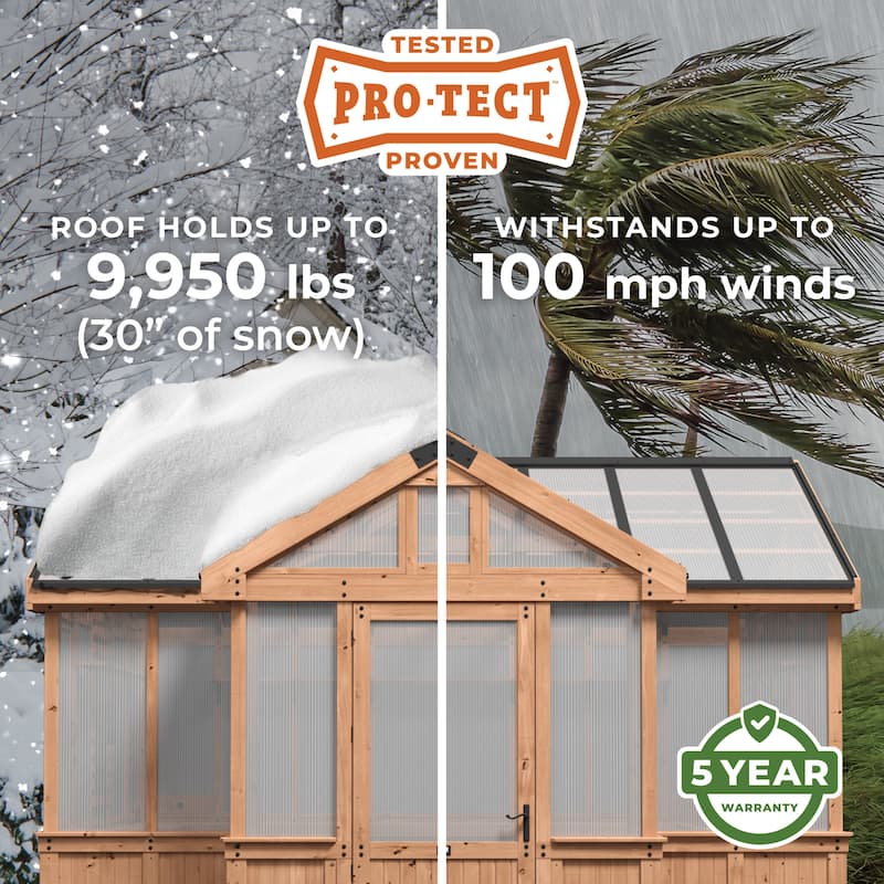 Backyard Discovery Savannah Chalet-Style 14.5' x 12' Cedar Greenhouse