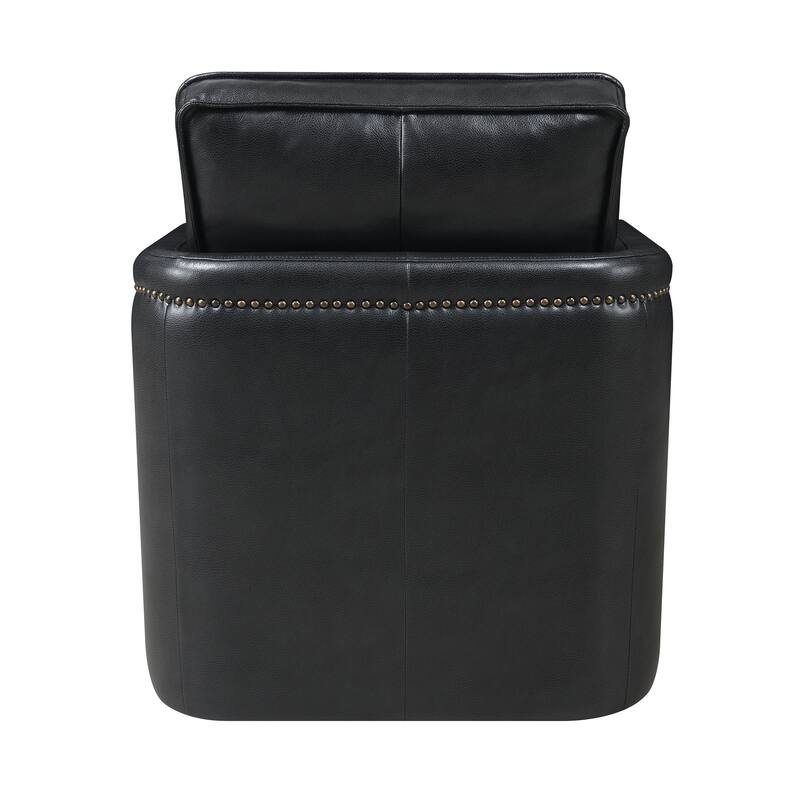Black 30" Faux Leather Accent Chair