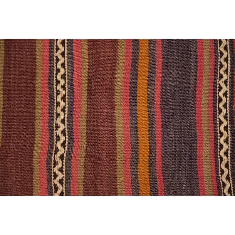 Hand Woven Oriental 100% Wool Carpet Southwestern Geometric Multi-Colored Kilim Area Rug - 6' 3'' X 4' 9''