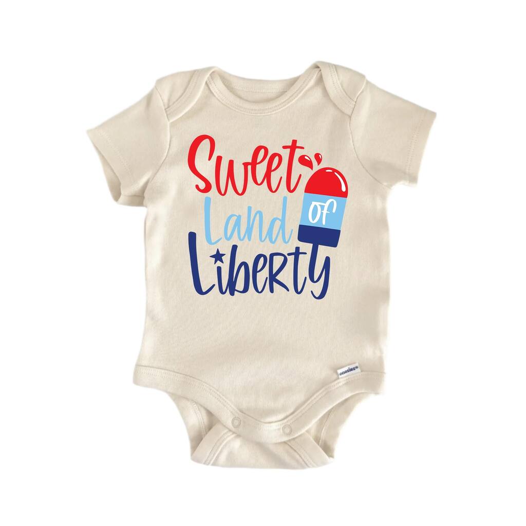 Sweet Land Of Liberty Patriotic July 4th - Baby Boy Girl Clothes Bodysuit Funny Cute