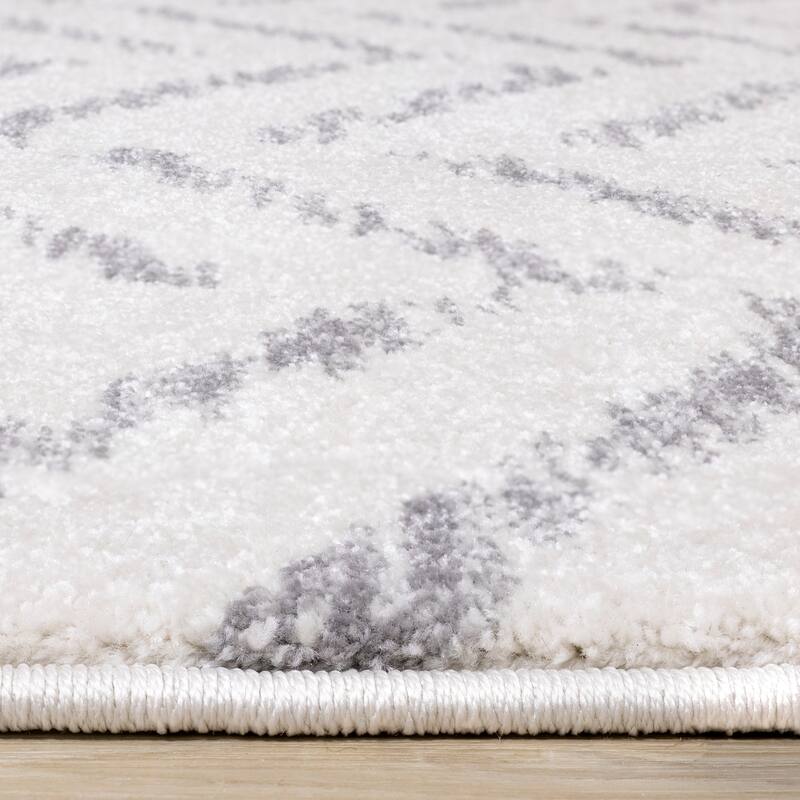 Brookfield Collection - Faded Grey/Cream Zig Zag Rug