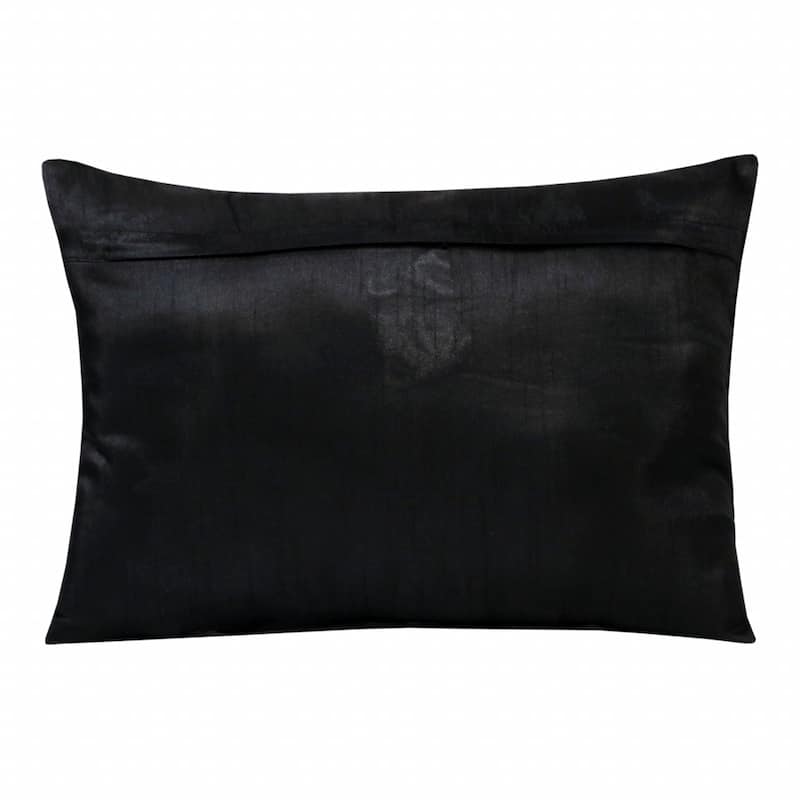 14" X 20" Black and Silver Throw Pillow