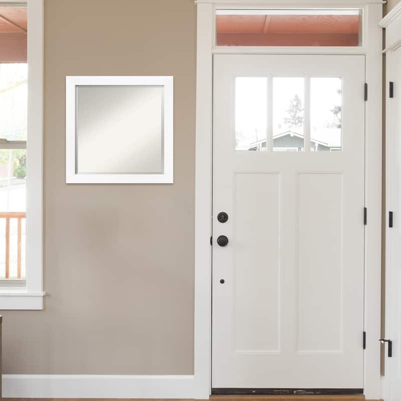 Beveled Wall Mirror - Cabinet White Narrow Frame - Cabinet White Narrow