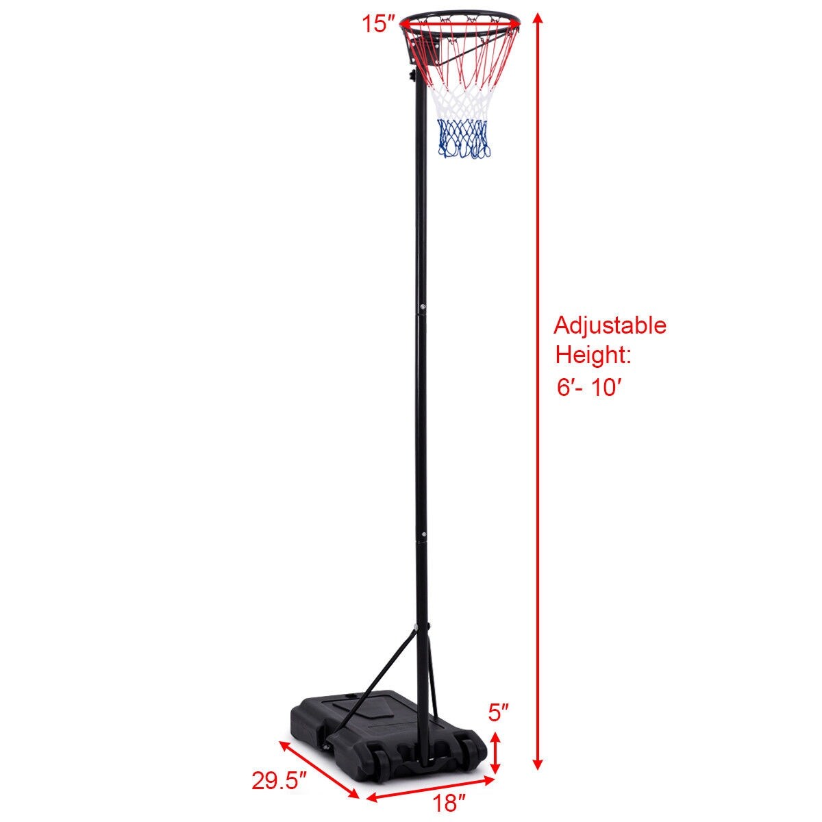 Shop Gymax Height Adjustable Basketball System Hoop Stand Kids
