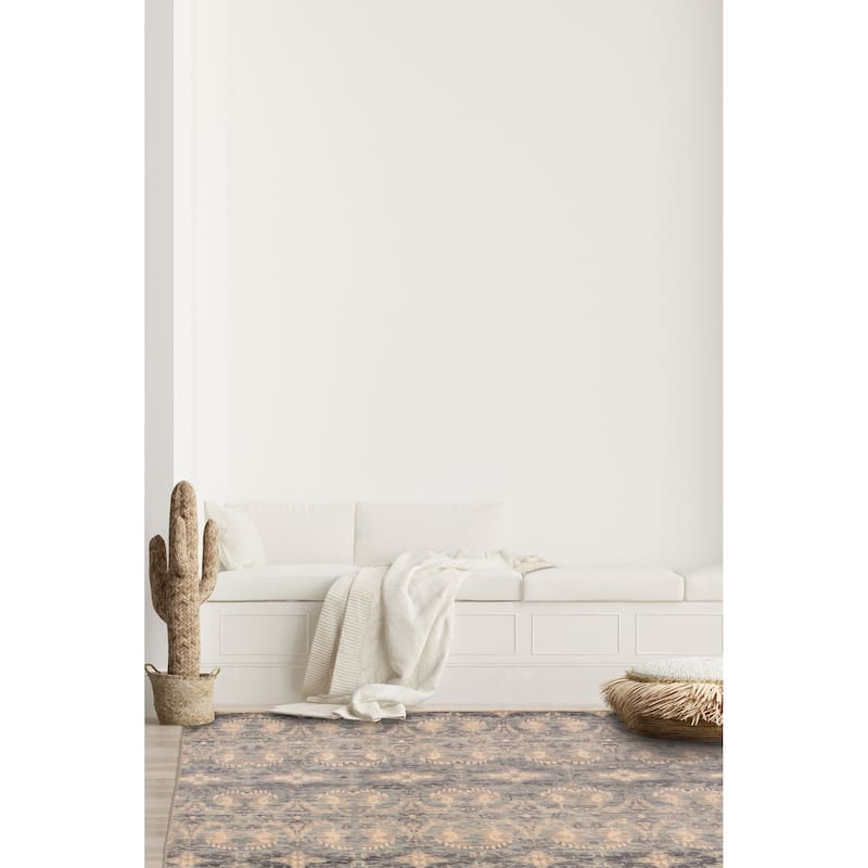 ECARPETGALLERY Hand-knotted Mystique Light Blue Wool Rug - 5' 4" x 6' 1"