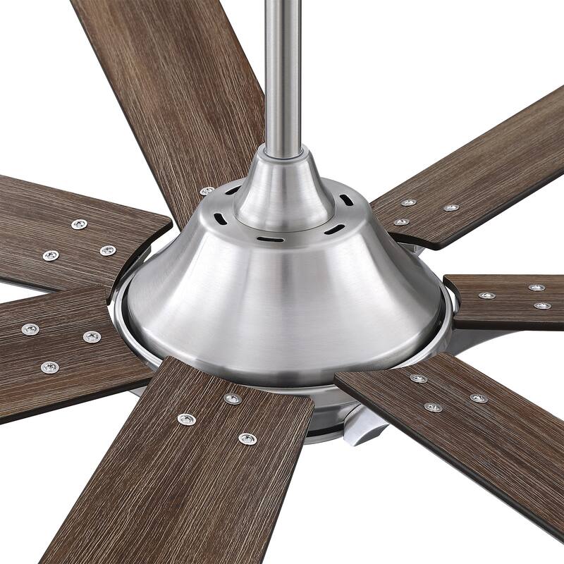 72" Wooden 7-Blade Large Outdoor Industrial DC Ceiling Fan with Remote