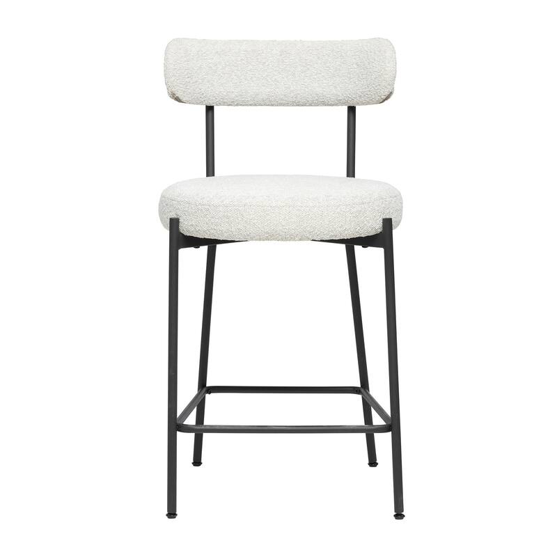Molly Boucle Counter Stool - Ivory Off-White
