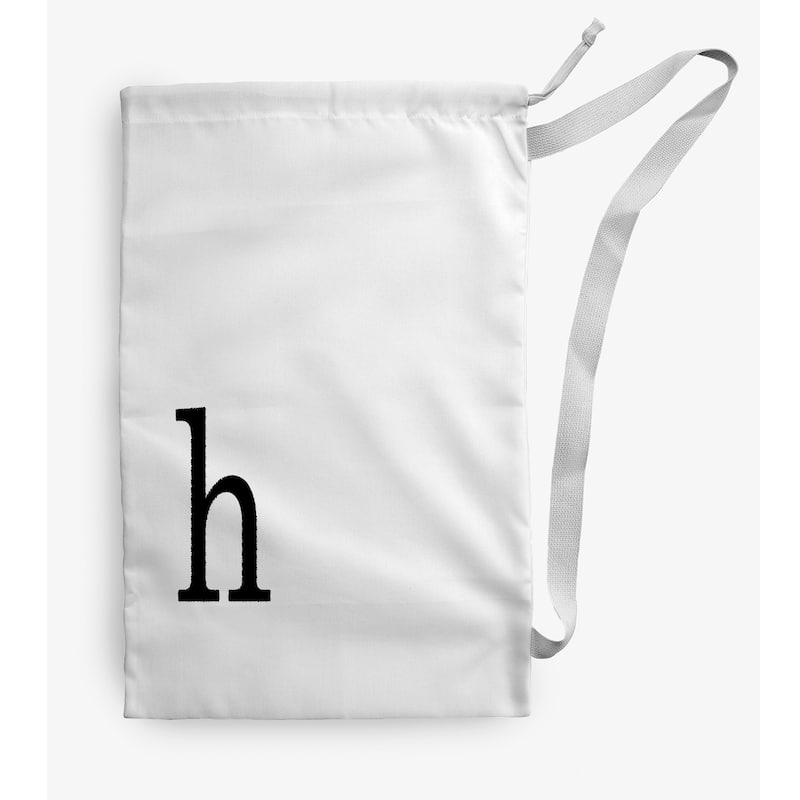 Modern Monogram Laundry Bag - 28" x 36" - White/Black