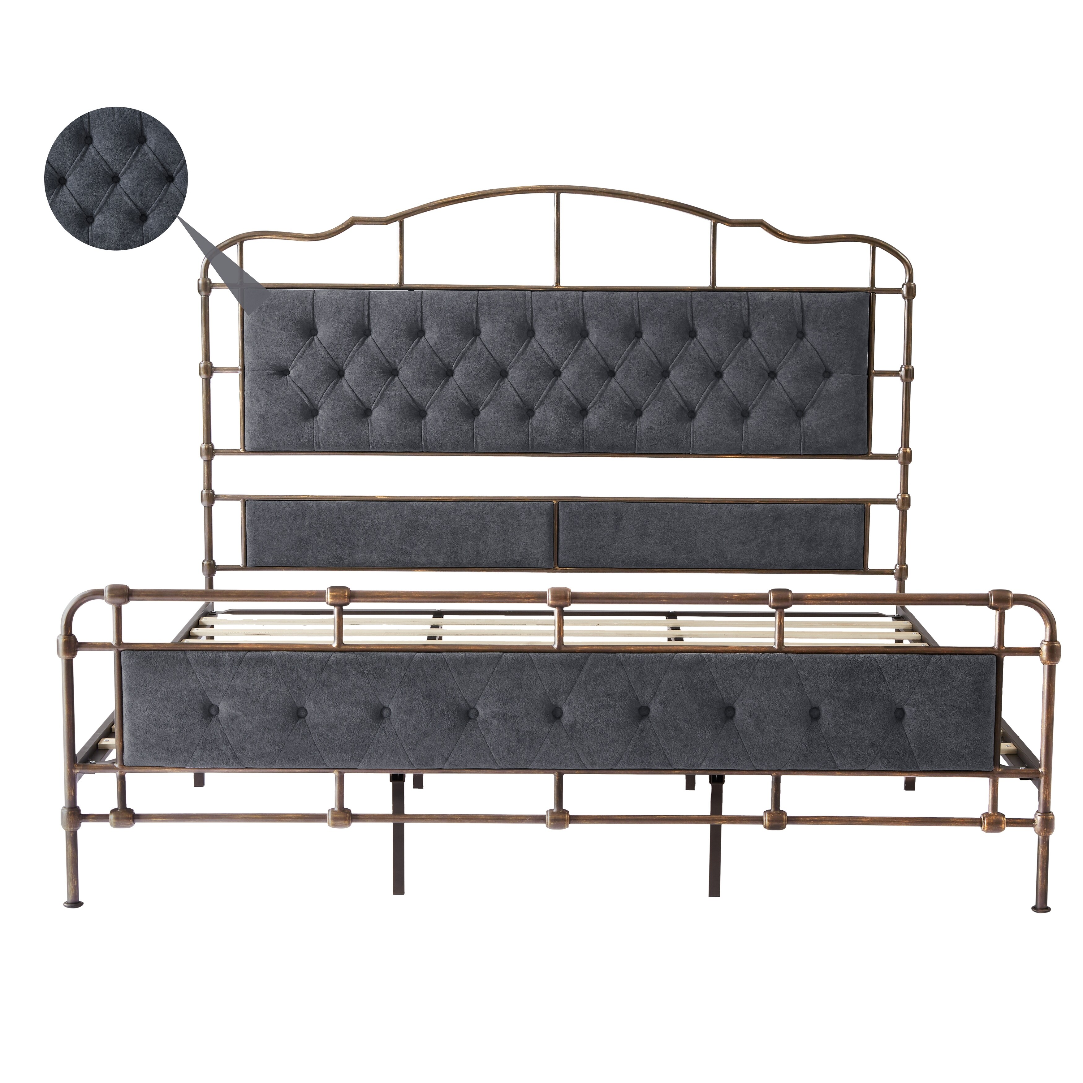 Box springless online bed frame queen