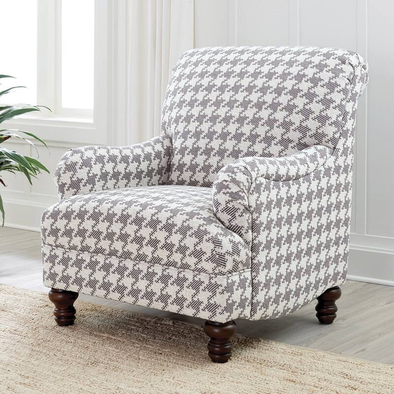 Fabric Upholstered Accent Chair with Recessed Arms