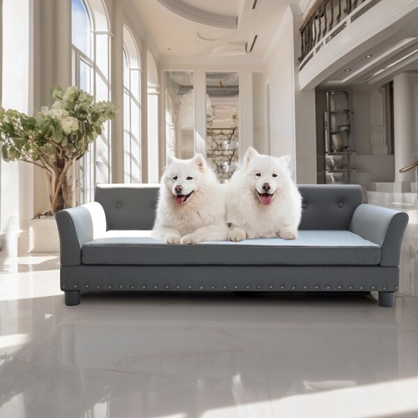 Leather Orthopedic Dog Sofa Elevated Bed Waterproof with Removal