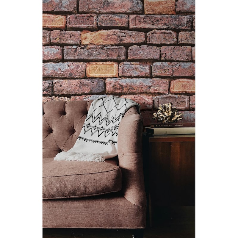 Seabrook Designs Preston Faux Engraved Bricks Unpasted Wallpaper