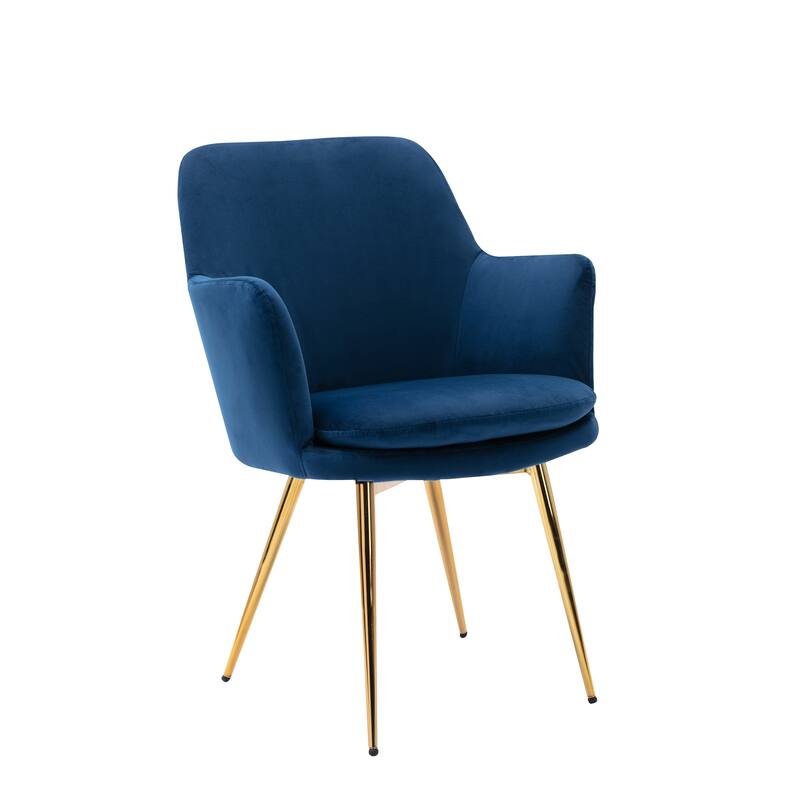 Porthos Home Gemma Velvet and Goldtone Metal Accent Chair - Blue