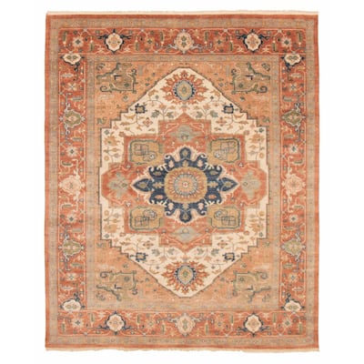 ECARPETGALLERY Hand-knotted Jules Sultane Ivory Wool Rug - 7'11 x 9'10
