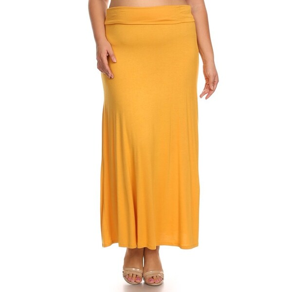 plus size maxi skirt yellow