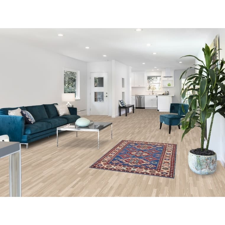 Blue Kazak Oriental Foyer Rug Handmade Wool Carpet - 3'4" x 5'1"