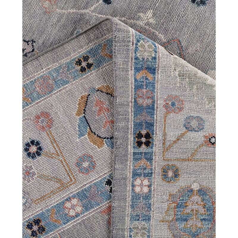 Oushak One-of-a-Kind Hand-Knotted Area Rug - Gray - 9' 0" x 11' 10"