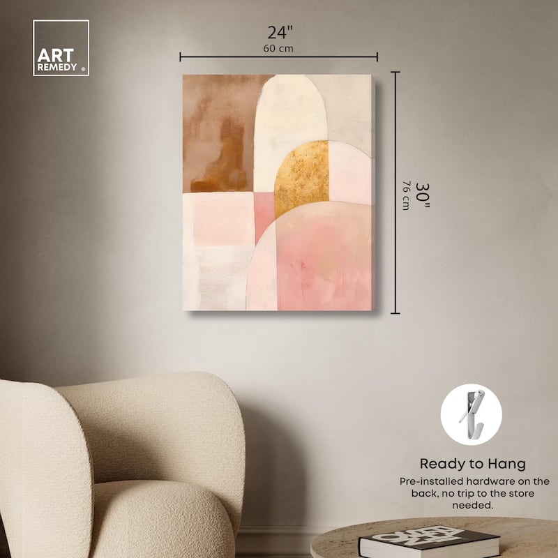 Rose Quartz and Sand I Canvas by Art Remedy, Gallery Wrapped