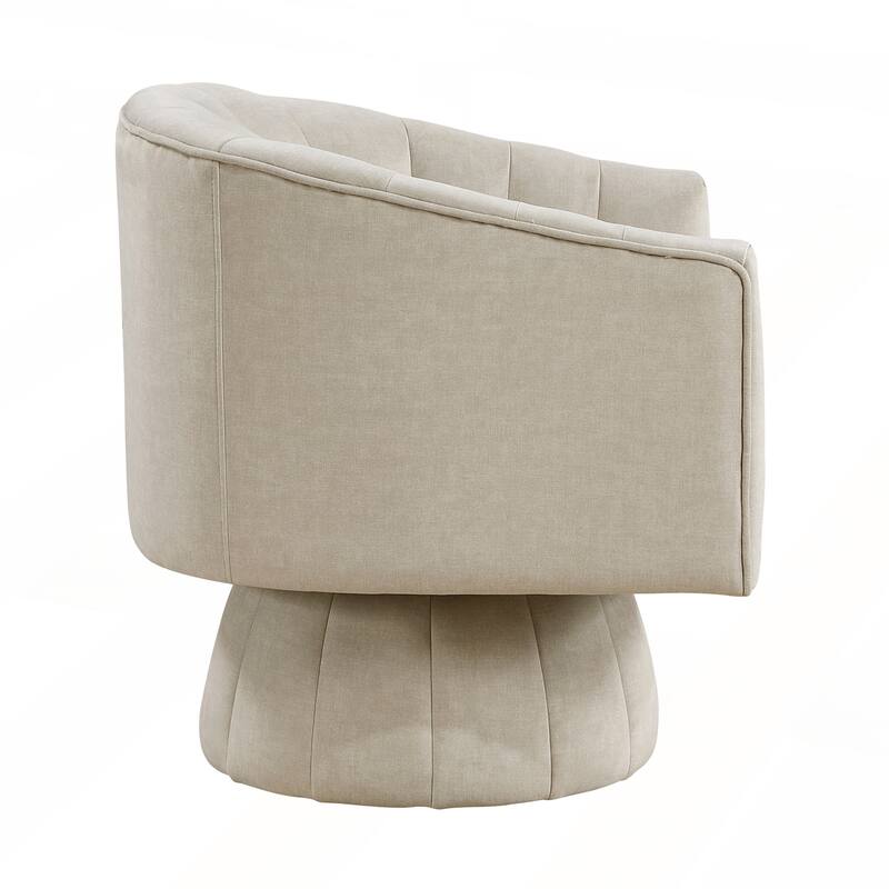 1pc Comfortable Barrel Back Swivel Chair