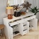 preview thumbnail 8 of 31, Combo Dresser Chest Storage Cabinet Buffet Sideboard White/Black/Grey 59" Buffet Cabinet Sideboard, Multi-Use Console Table