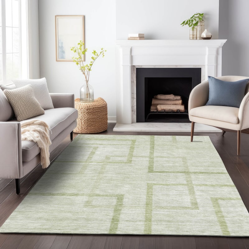 Machine Washable Indoor/ Outdoor Chantille Contemporary Geo Rug
