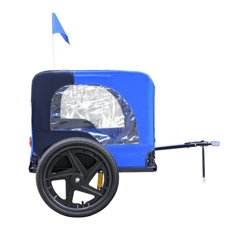 Foldable Dog Bike Trailer with Steel Frame, 16-Inch Wheels, and 88lb Capacity