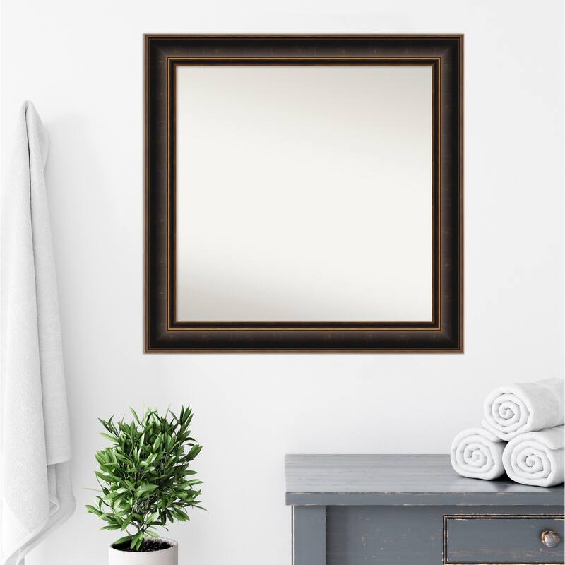 Villa Oil Rubbed Bronze Non-Beveled Wood Framed Bathroom Vanity Wall Mirror - Villa Oil Rubbed Bronze