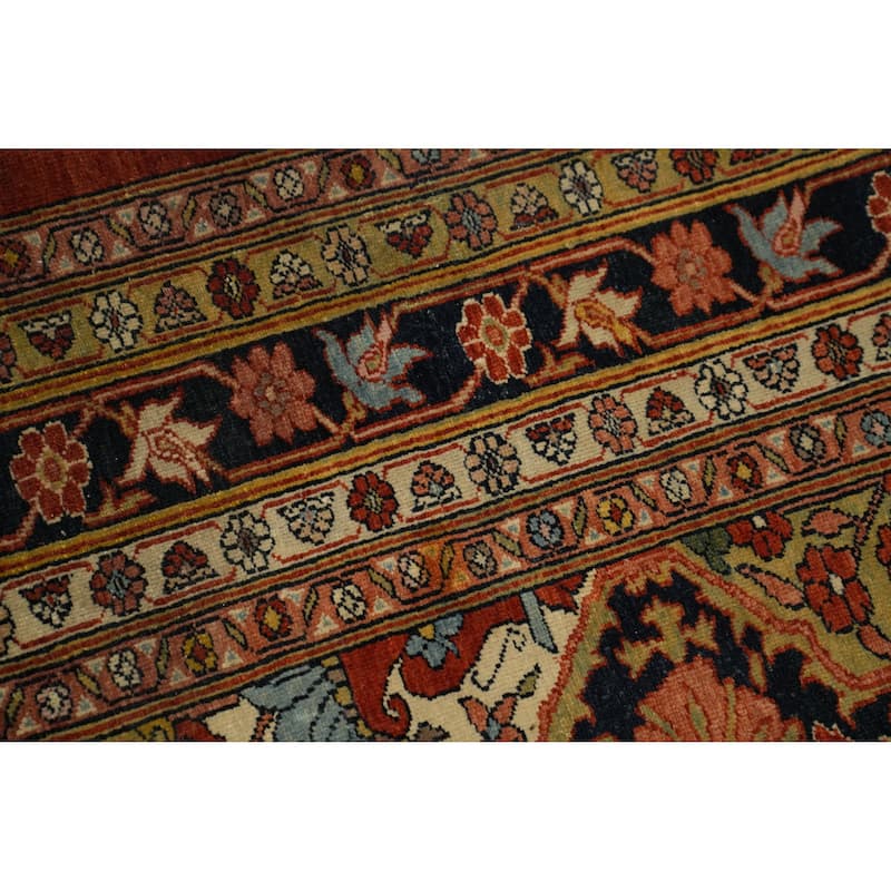 Hand Knotted Oriental 100% Wool Carpet Traditional Floral Multi-Colored Sultanabad Area Rug - 6' 2'' X 5' 2''