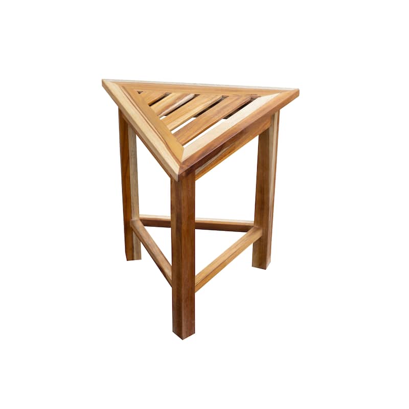 Corner EcoDecors EarthyTeak FlexiCorner Triangular Teak Modular Stool in EarthyTeak Finish
