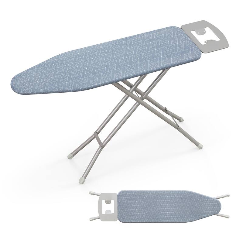 Gymax 48'' x 13.5'' Carbon Steel Ironing Table w/ 7-Level Height & - Grey