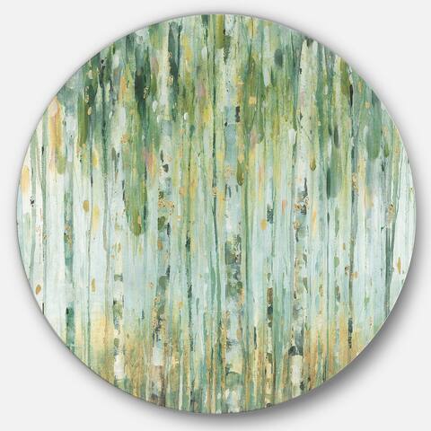 Porch & Den Golden Birch Forest V' Farmhouse Metal Circle Wall Art