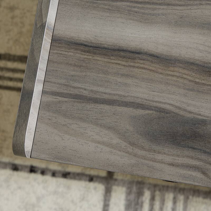 Wood Multi-purpose Desk with Adjustable Shelves, Gray