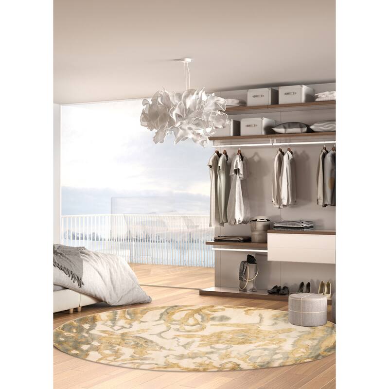 ECARPETGALLERY Hand-knotted Legacy Ivory Wool Rug - 9'8 x 9'8