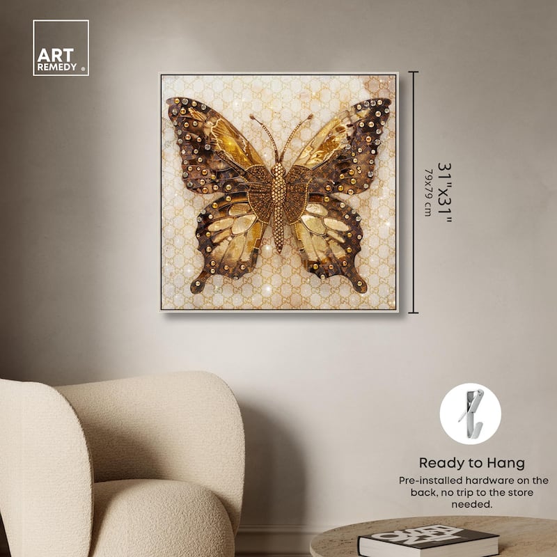Glittering Elegant Butterfly Canvas by Art Remedy