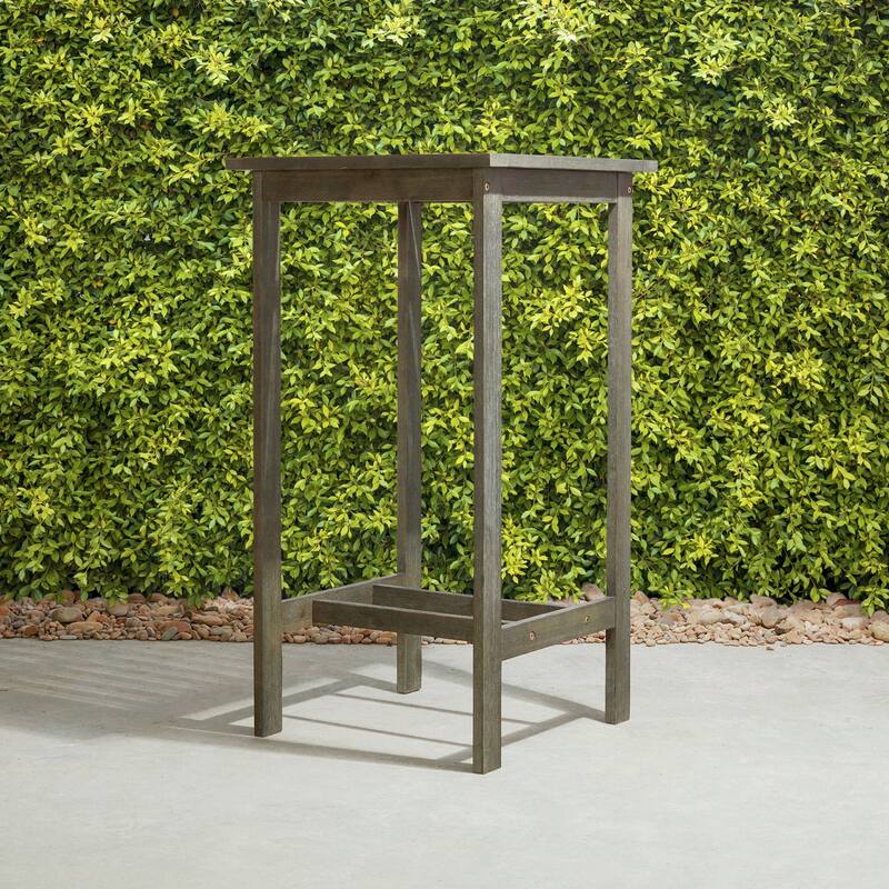 Outdoor Grey-washed Wood Bar Table